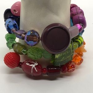 Handcrafted Bead and Button Bracelet💜